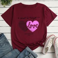 Heart Letter Print Ladies Loose Casual TShirtpicture46